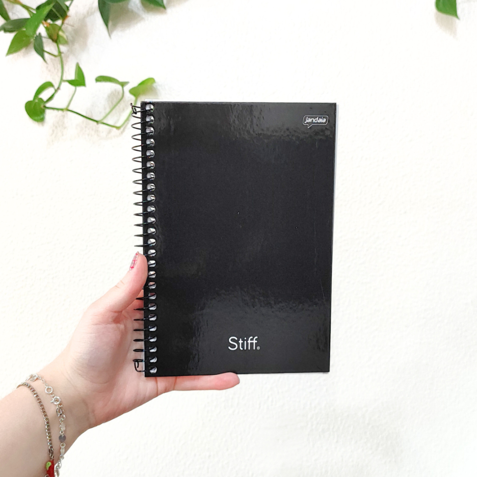 Caderno com Espiral Pequeno 1/4 Stiff Preto Jandaia - #2
