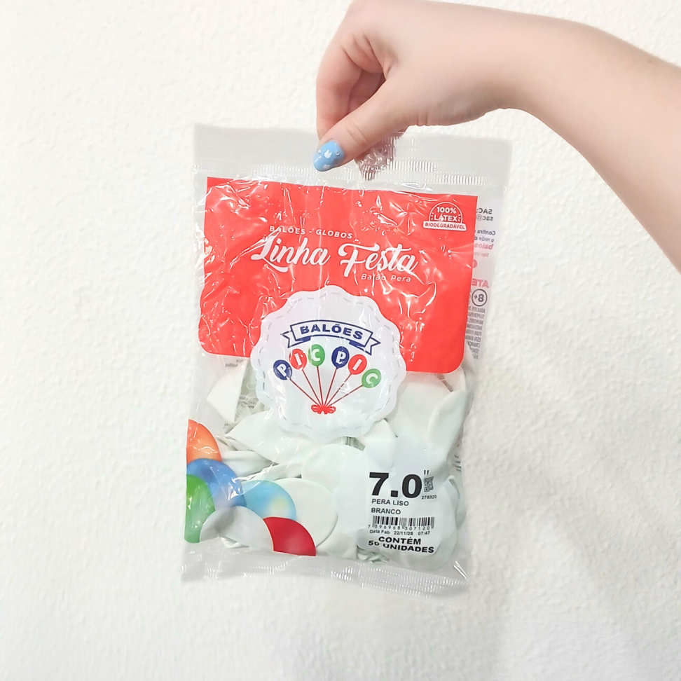 Balões Pera Liso Branco N.7 50 Unidades Granfesta Pic Pic - #3
