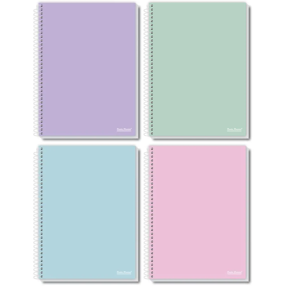 Caderno com Espiral Universitário Office Color 10 Matérias Pauta Branca