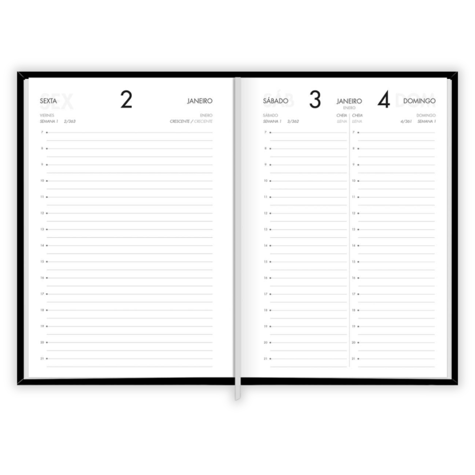 Agenda Executiva Costurada Diária Pequena Napoli 2026 Tilibra - #1