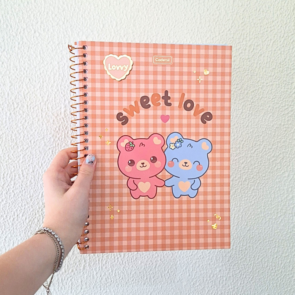 Caderno com Espiral Universitário Lovvy 1 Matéria Cadersil - #6