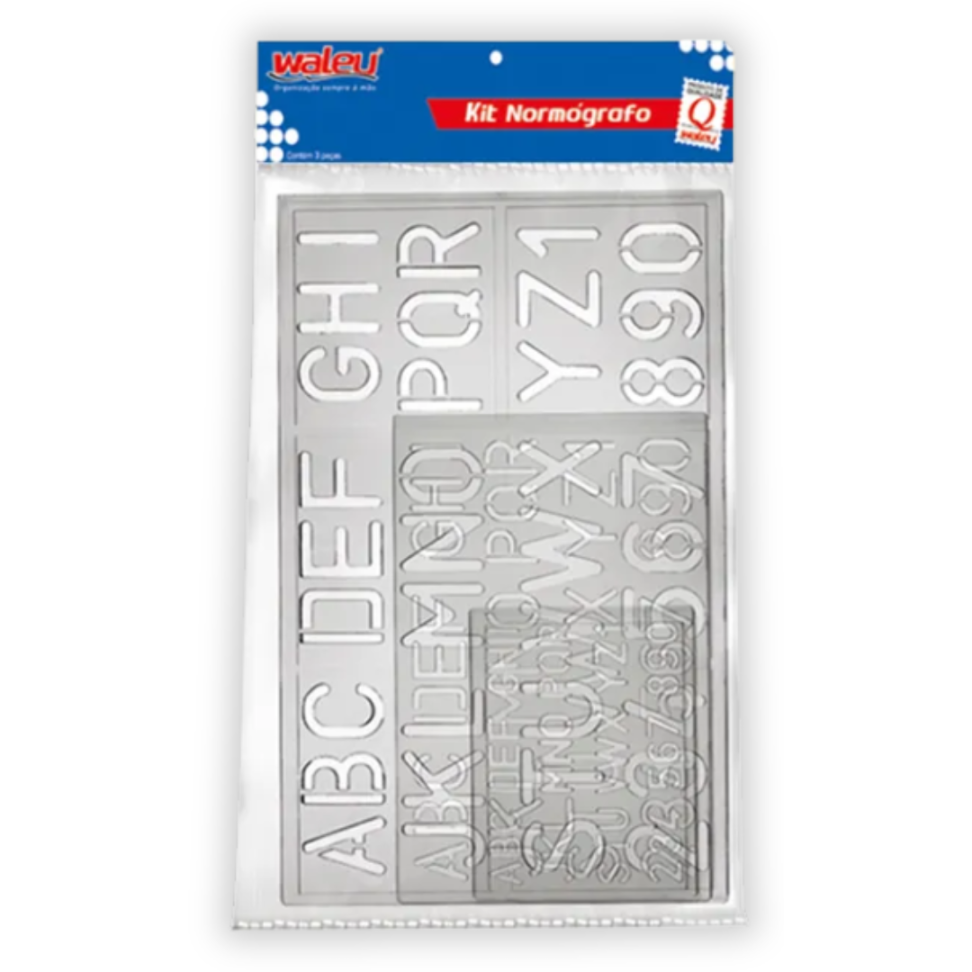 Kit Normógrafo Cristal 3 Peças Maxcril - #2