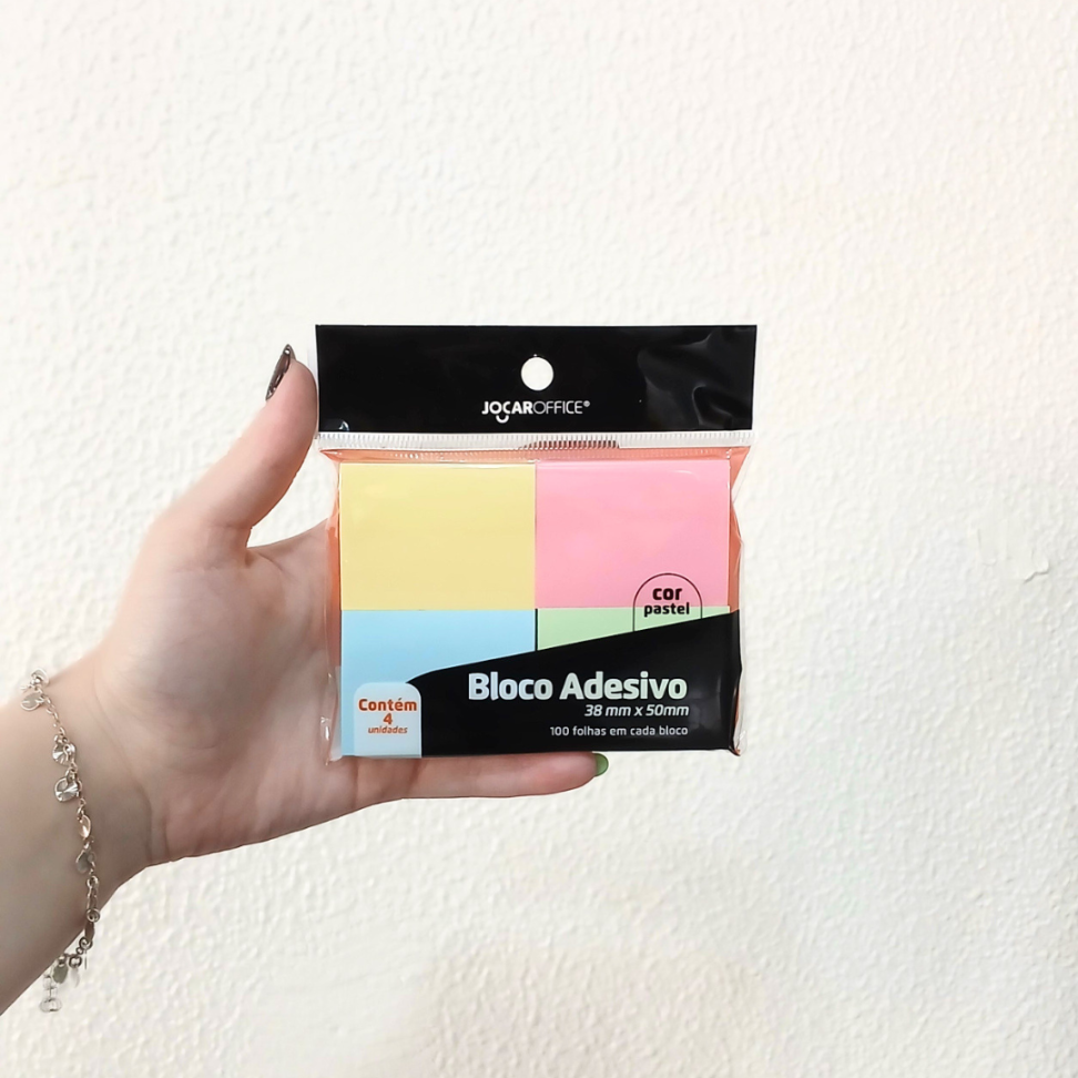 Bloco Adesivo 4 Blocos Pastel 38mm x 50mm Jocar Office - #3