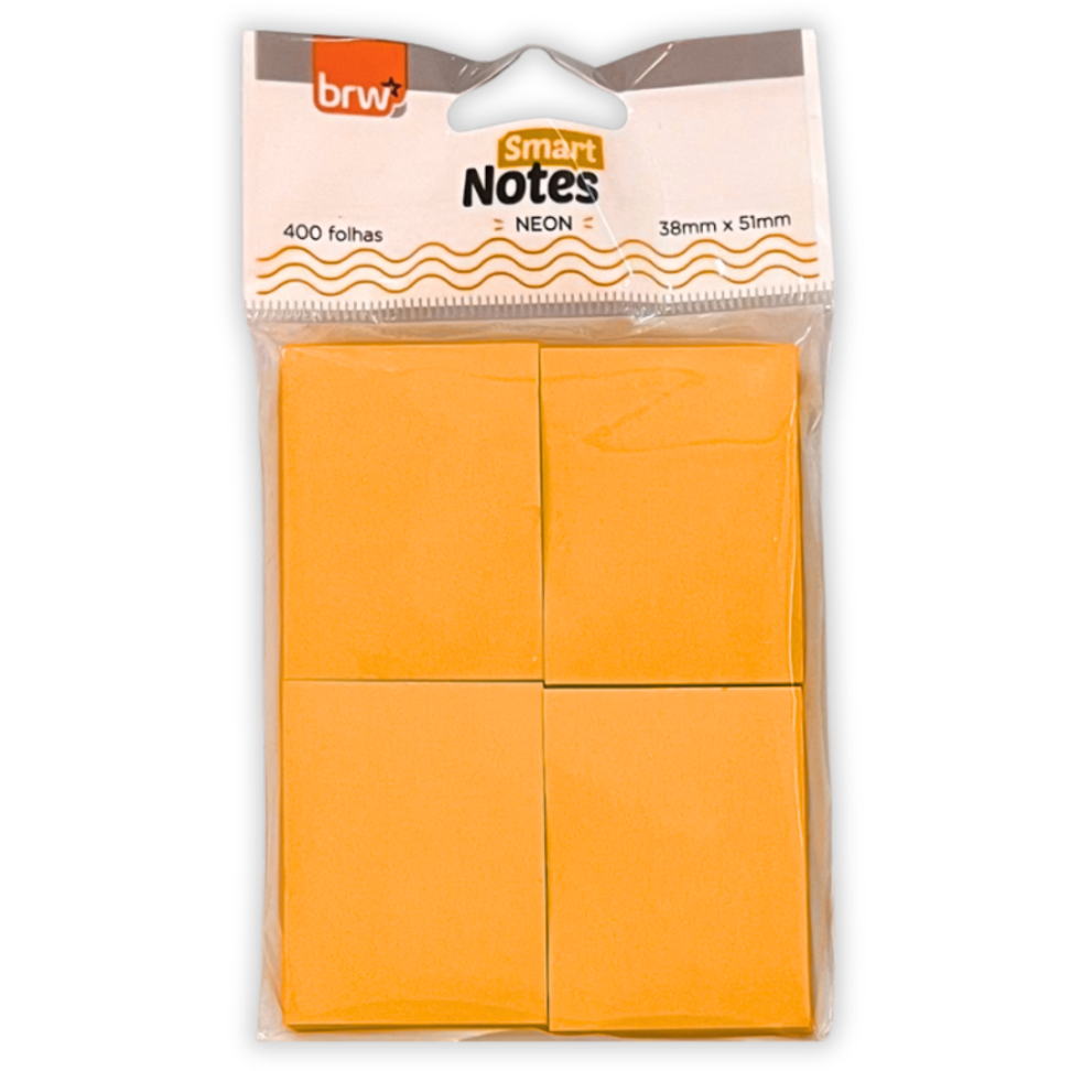 Bloco Smart Notes 4 Blocos 38mm x 51mm Neon 400 Folhas BRW - #3