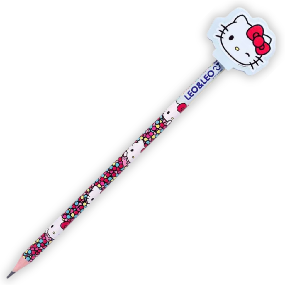 Lápis Grafite de Escrever com Borracha Ponteira Hello Kitty Leo e Leo - #2