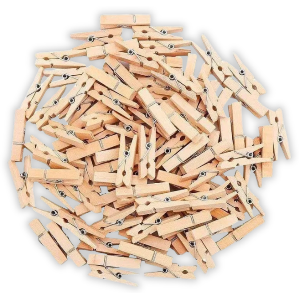 Mini Prendedor de Roupa Cru 100 Unidades Kit - #2