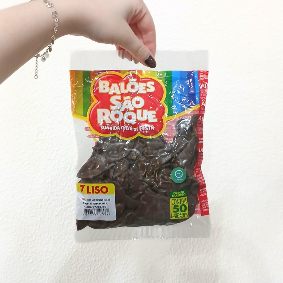 Balões Basic Marrom N.7 50 Unidades São Roque - #3