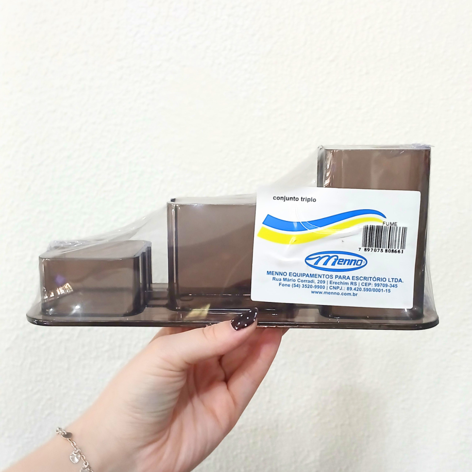 Porta Canetas Acrílico Triplo Menno - #6
