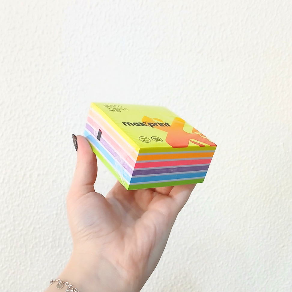 Bloco Adesivo Arco-Íris 76mm x 76mm 7 Cores Maxprint - #5