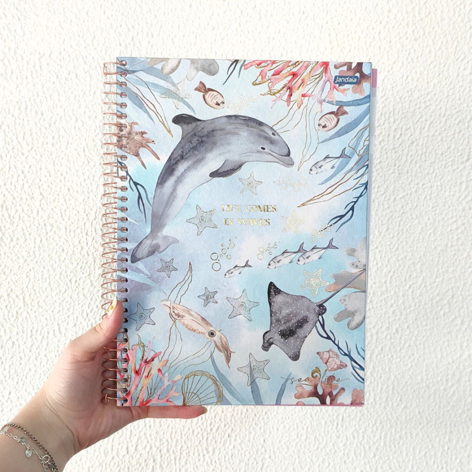Caderno com Espiral Universitário Sea Life 10 Matérias Jandaia - #1
