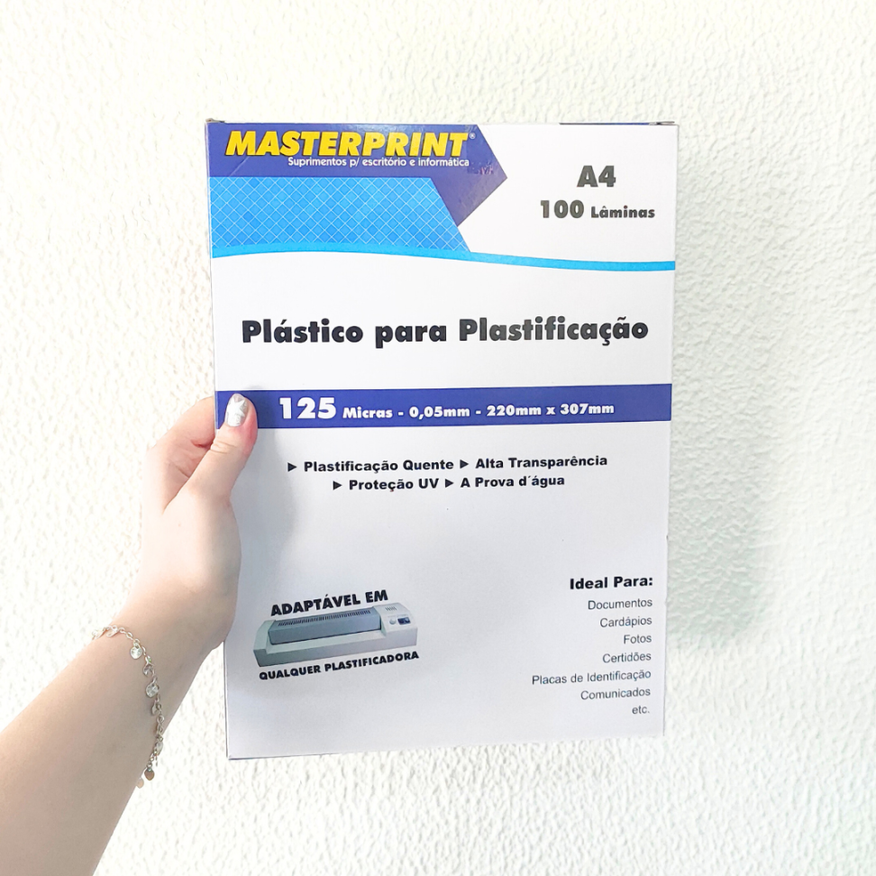 Plástico para Plastificação A4 125 Micras 0,05mm 100 Folhas Masterprint - #3
