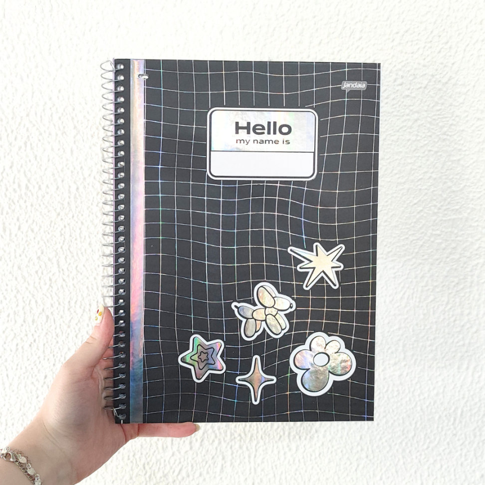 Caderno com Espiral Universitário Holográfica 1 Matéria Jandaia - #1
