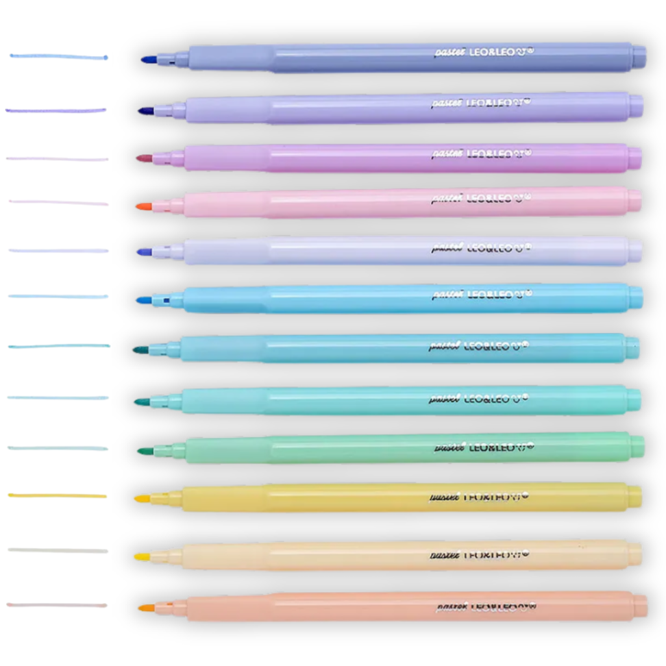 Canetinha Hidrocor Pastel 12 Cores Leo e Leo - #1