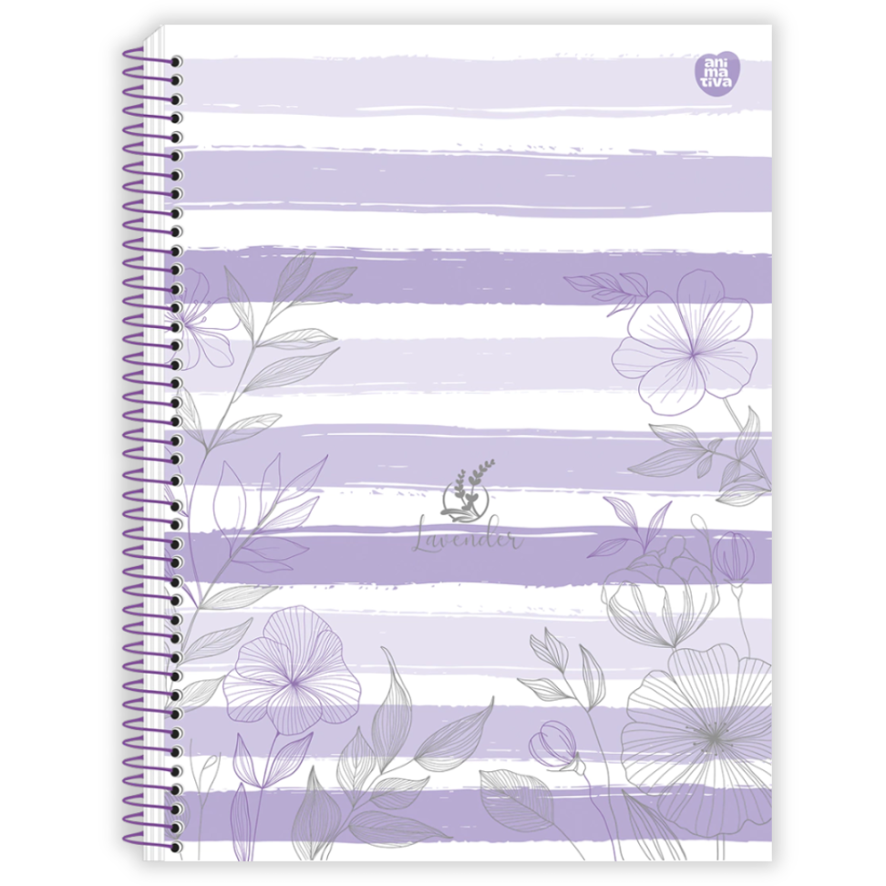 Caderno com Espiral Universitário Lavender 1 Matéria Animativa - #1