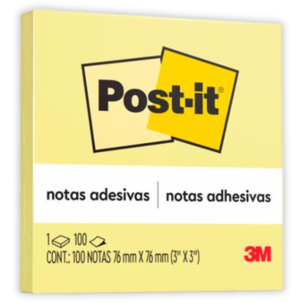 Notas Autoadesivas Post-It 76mm x 76mm Amarelo Pastel 3M
