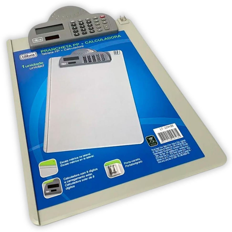 Prancheta Ofício + Grampo com Calculadora Tilibra - #2