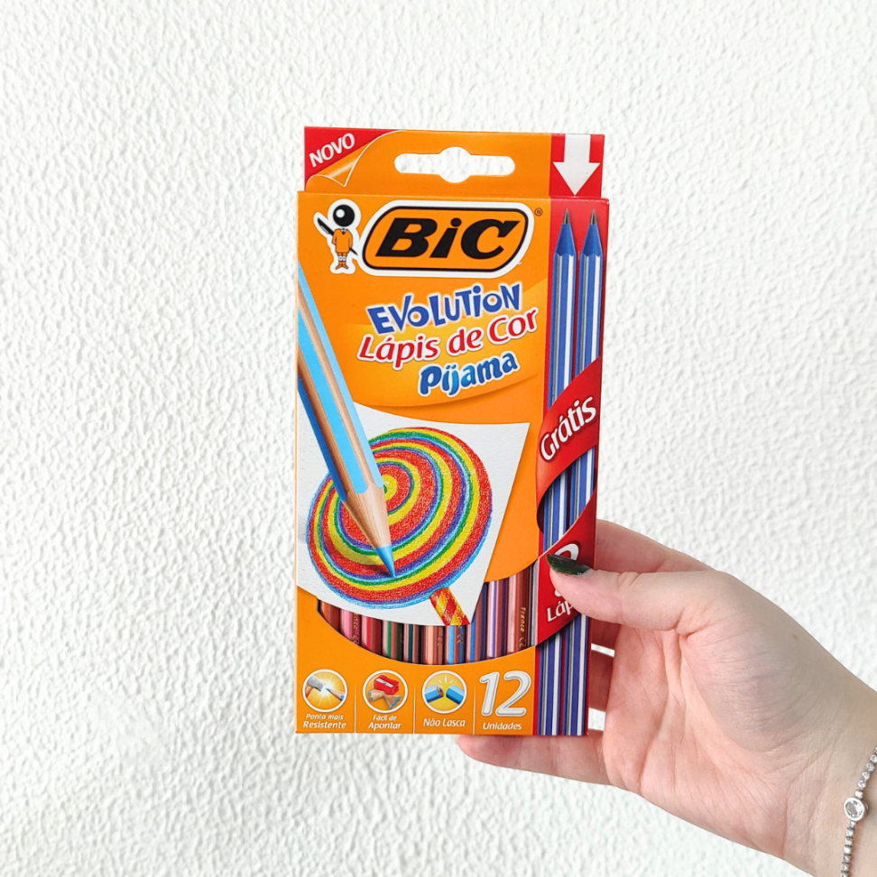 Lápis de Cor Pijama 12 Cores + 2 Lápis de Escrever Evolution Bic - #3