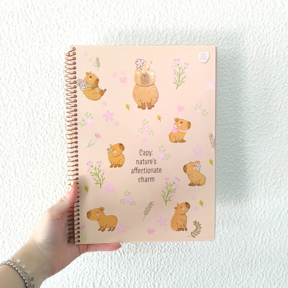 Caderno com Espiral Universitário Capycuties 1 Matéria Animativa - #1
