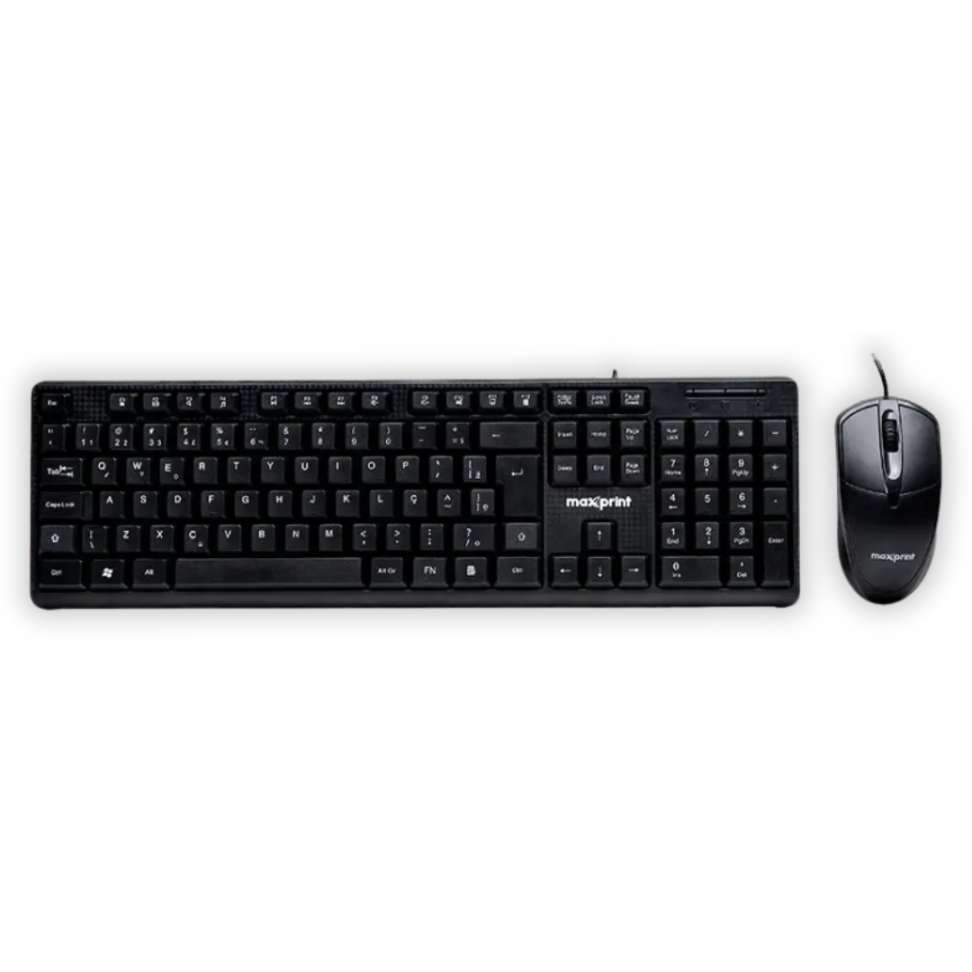 Kit Teclado e Mouse CF1001 Com Fio USB 2.0 Maxprint