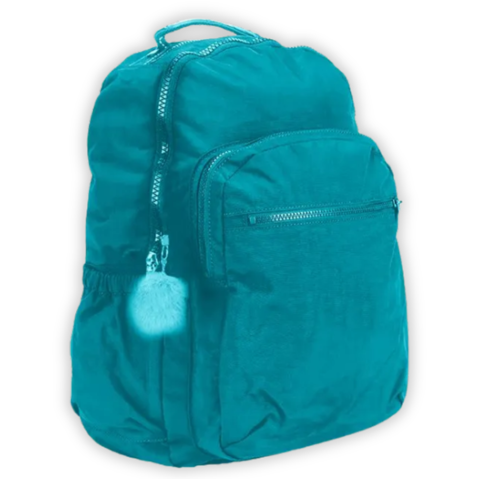 Mochila de Costas Nylon Turquesa com Chaveiro BRW - #1