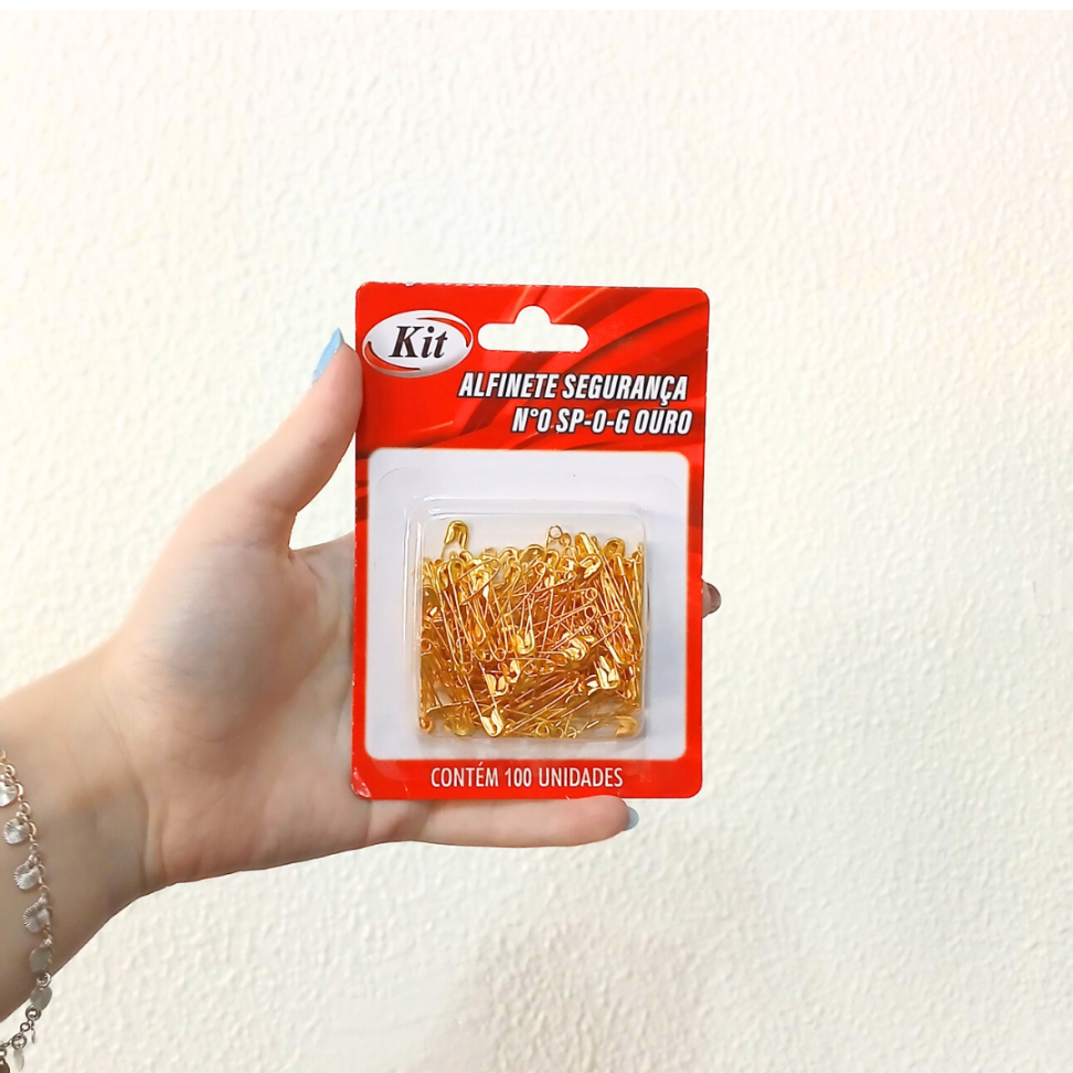 Alfinete de Segurança Joaninha para Costura N.0 100 Unidades Ouro Kit - #3