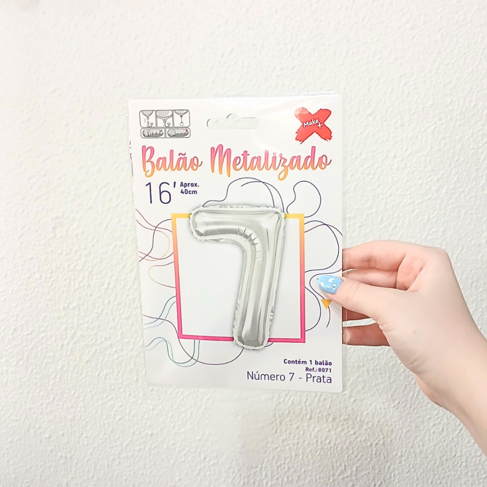 Balão Metalizado 40cm Número 7 Make+ - #5