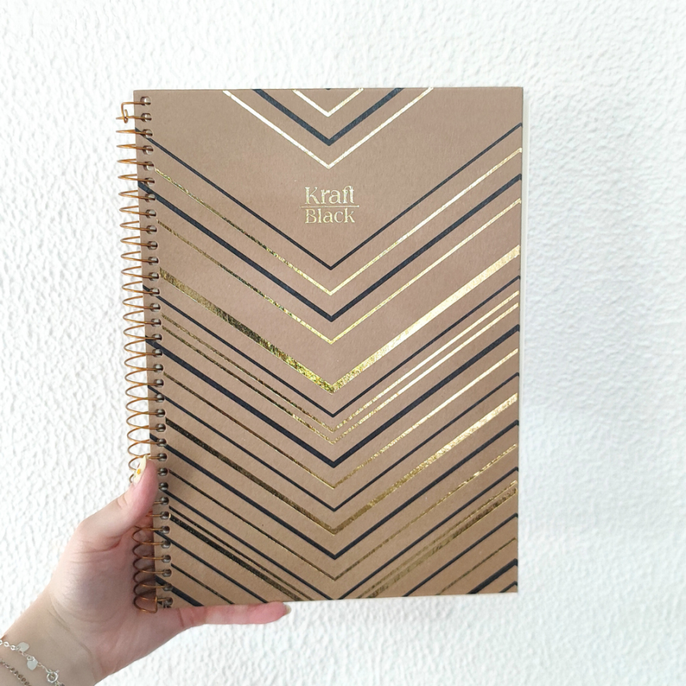 Caderno com Espiral Universitário Kraft Black 10 Matérias Jandaia - #1