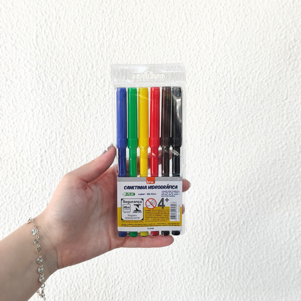 Canetinha Hidrográfica 6 Cores Plus BRW - #2