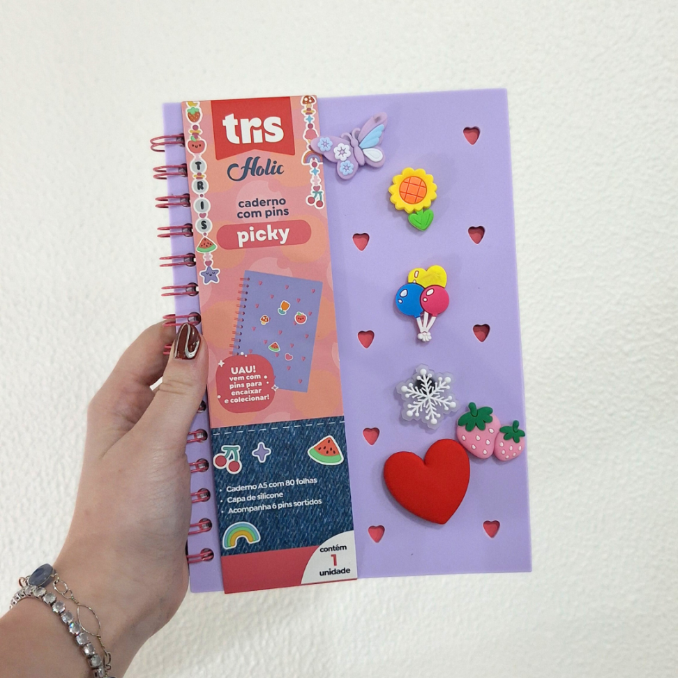 Caderno com Espiral A5 Picky Charm Holic Tris - #6