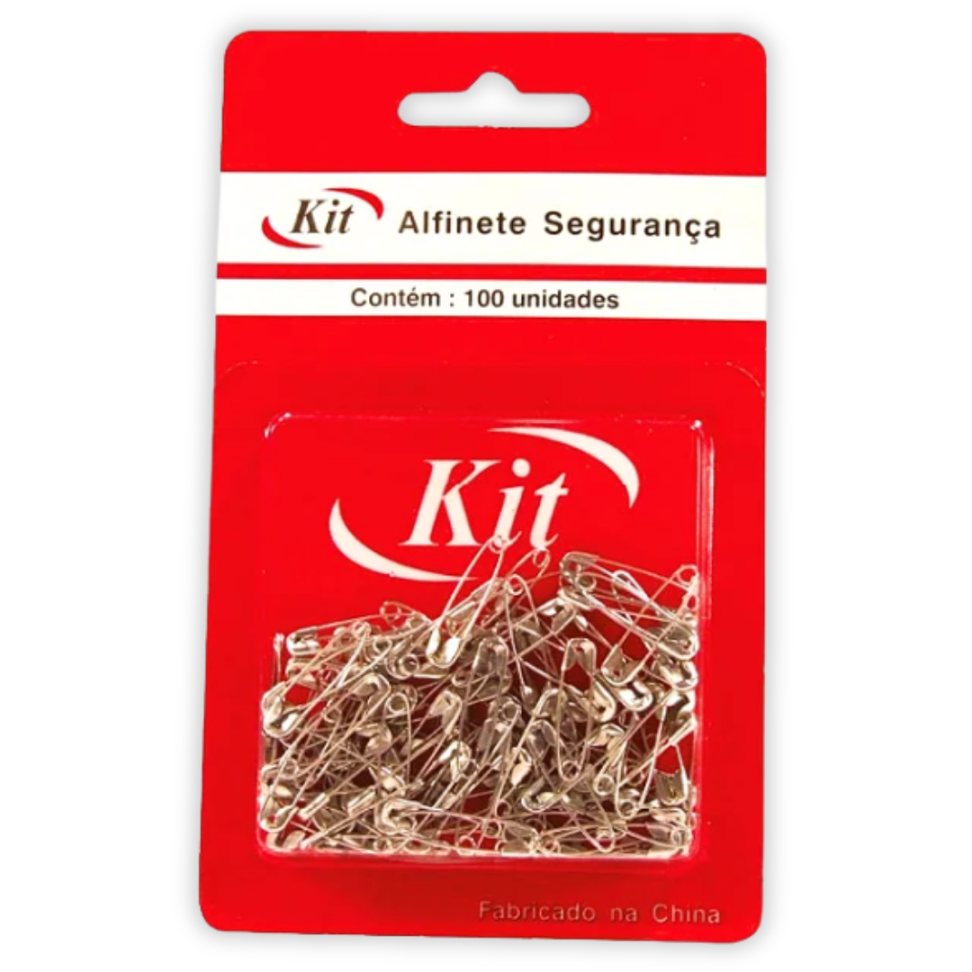 Alfinete de Segurança Joaninha para Costura N.000 100 Unidades Niquelado Kit