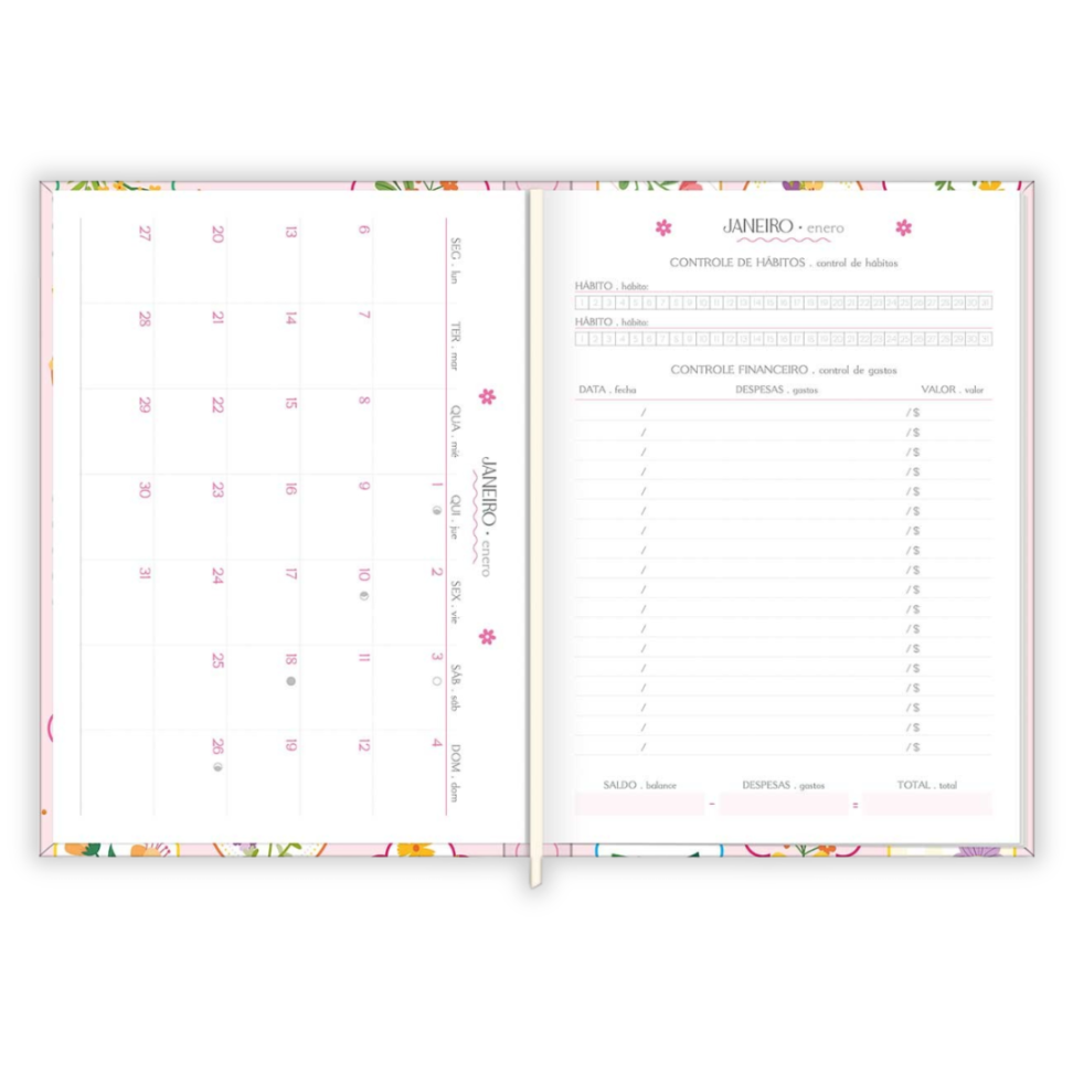 Agenda Costurada Diária Pequena Charme 2026 Tilibra - #9