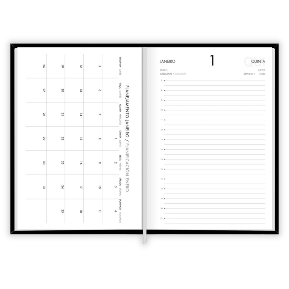 Agenda Executiva Costurada Diária Pequena Napoli 2026 Tilibra - #1