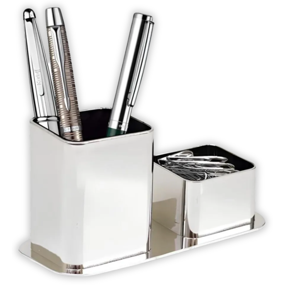 Porta Canetas Duplo Acrílico Linha Metais Color Dello - #2