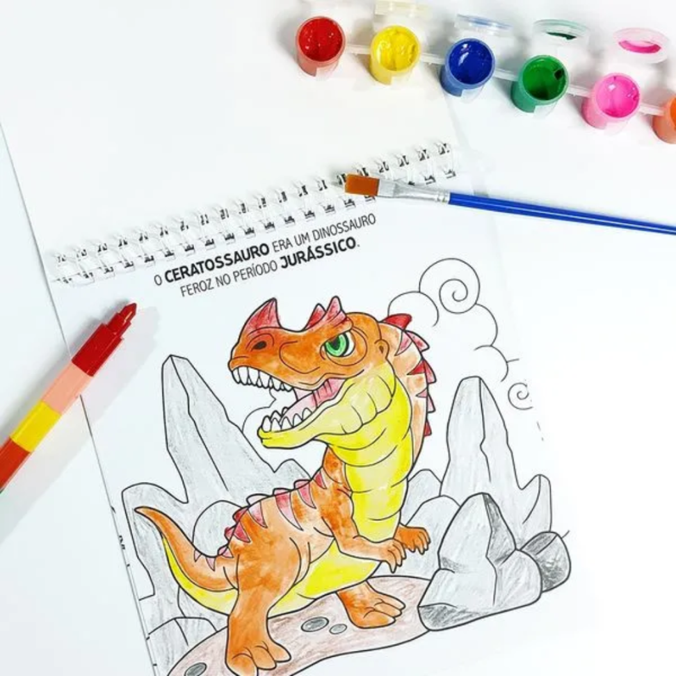 Kit de Pintura Dinossauros 4 Peças Editora Magic
