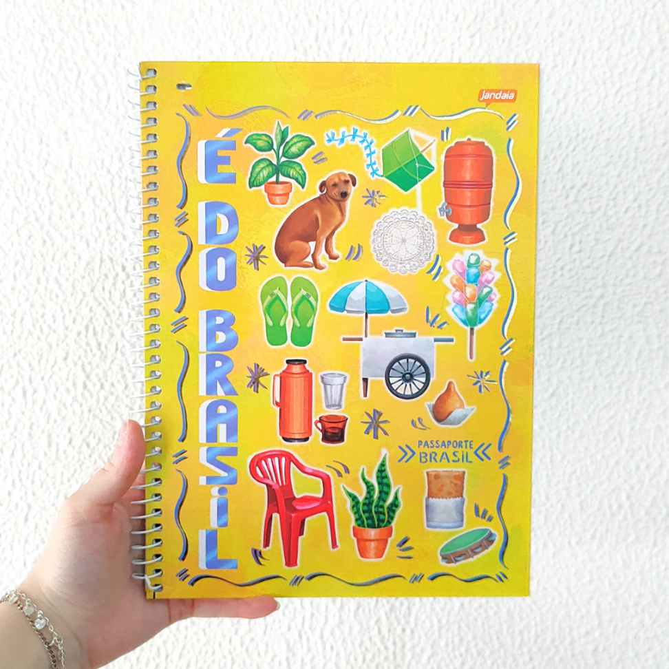 Caderno com Espiral Universitário Passaporte Brasil 1 Matéria Jandaia - #1