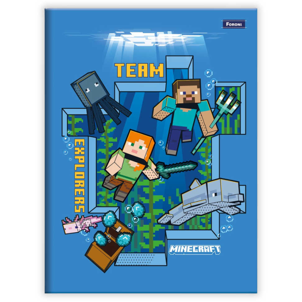 Caderno Brochura Pequeno 1/4 Minecraft Foroni - #1