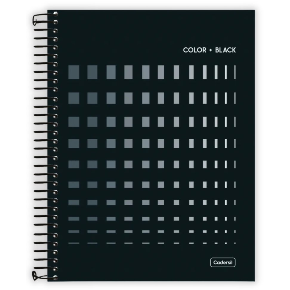 Caderno com Espiral Universitário Color + Black 1 Matéria Cadersil - #5