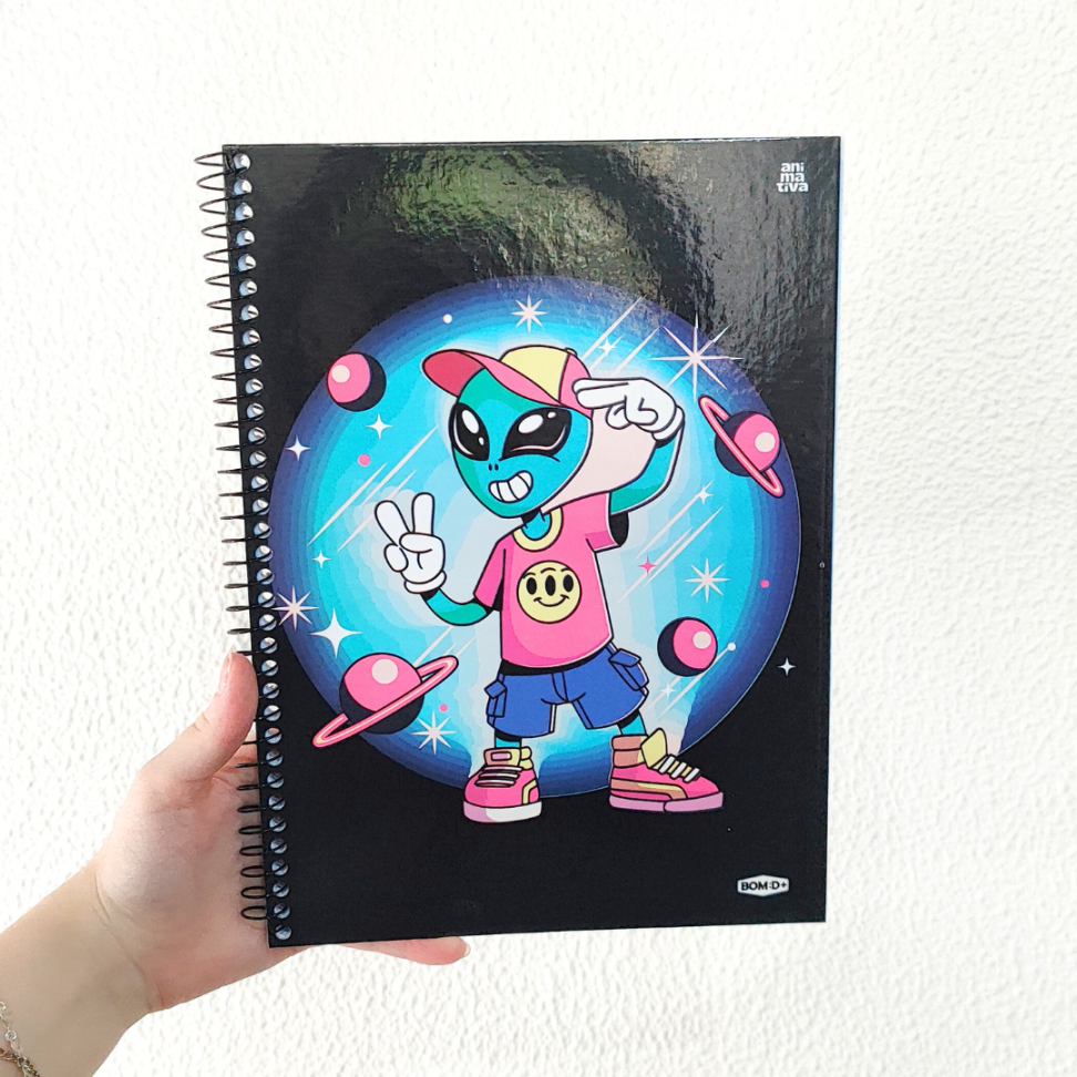 Caderno com Espiral Universitário Bom D+ Masculino 1 Matéria Animativa - #15