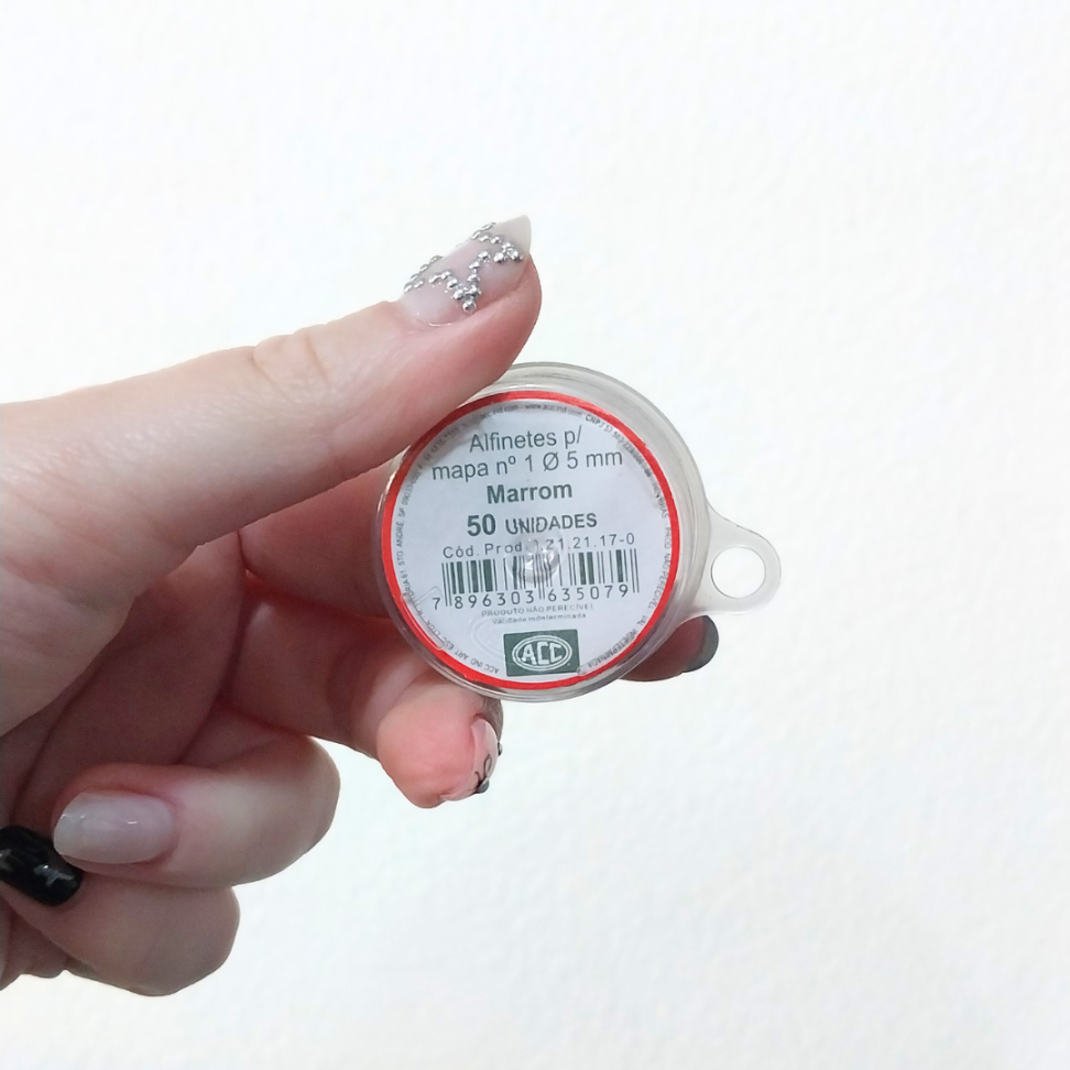 Alfinete para Mapa Tipo Bola Marrom 5mm 50 Unidades ACC - #3
