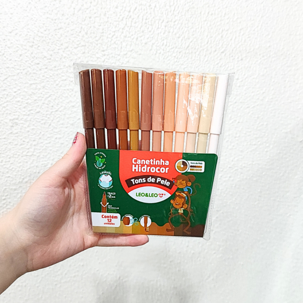Canetinha Hidrocor Tons de Pele 12 Cores Leo e Leo - #1
