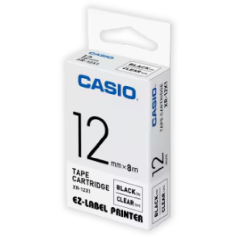 Fita para Rotulador 12mm x 8m XR-12WE1 Casio