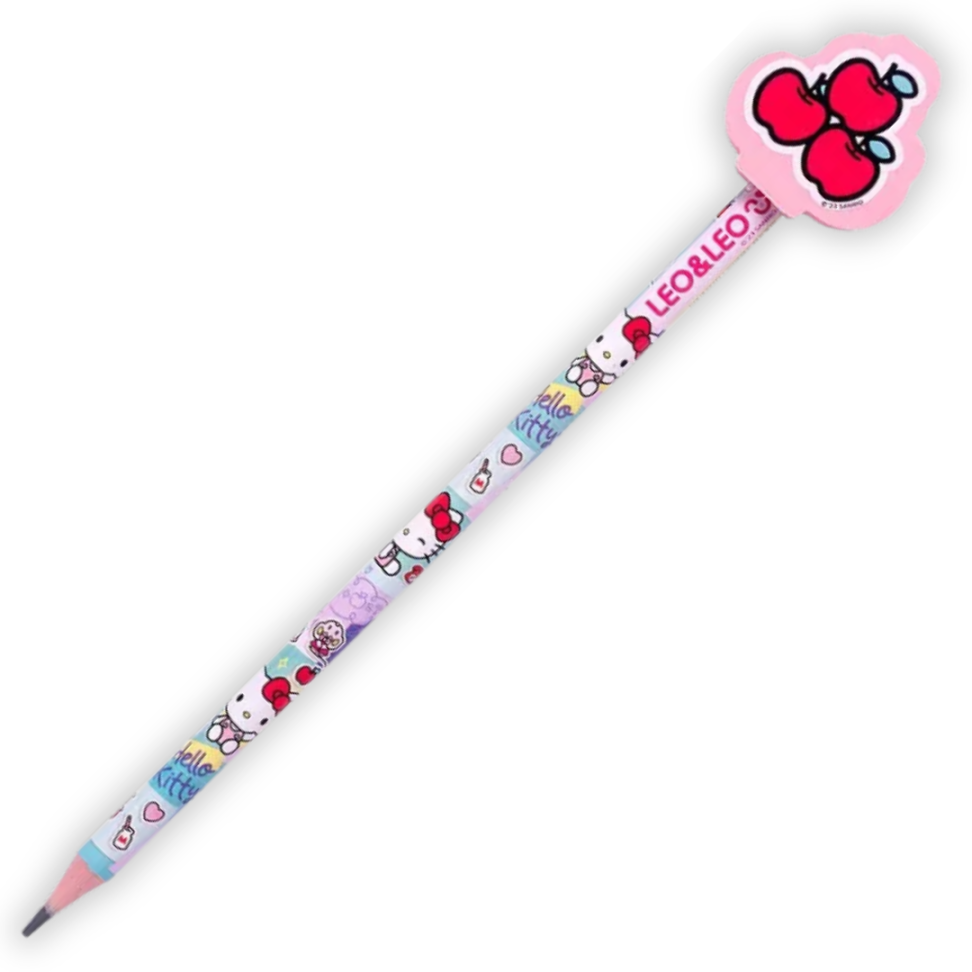 Lápis Grafite de Escrever com Borracha Ponteira Hello Kitty Leo e Leo - #3