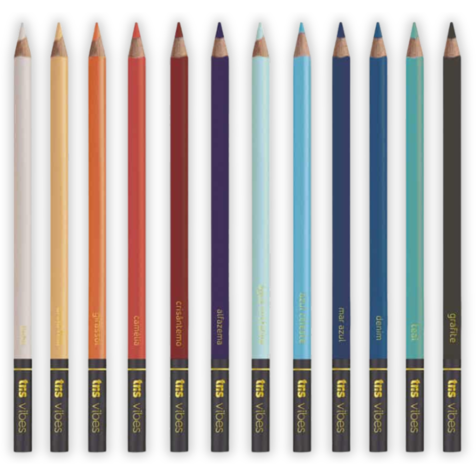 Lápis de Cor 12 Cores + 1 Lápis Grafite 6B Tons Boho Chic Vibes Tris - #2