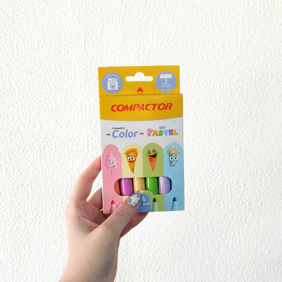 Canetinha Hidrográfica 6 Cores Pastel Color Compactor - #3