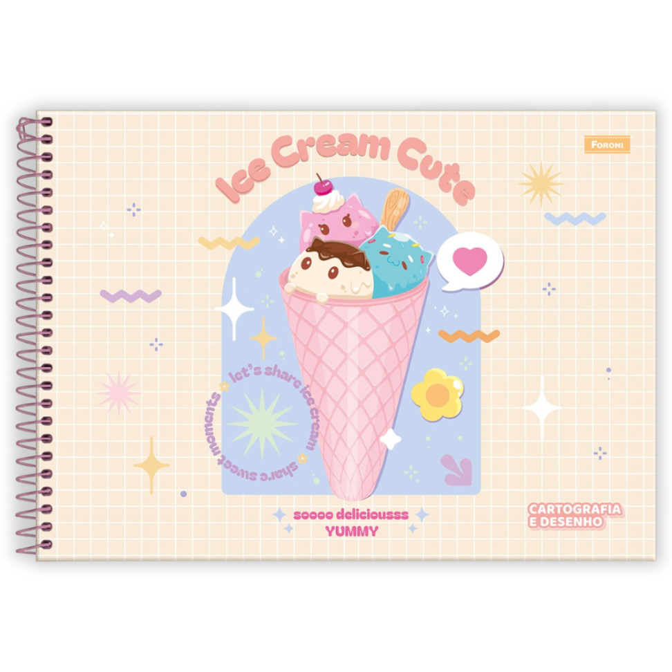 Caderno de Cartografia e Desenho Sugar Rush Foroni - #1