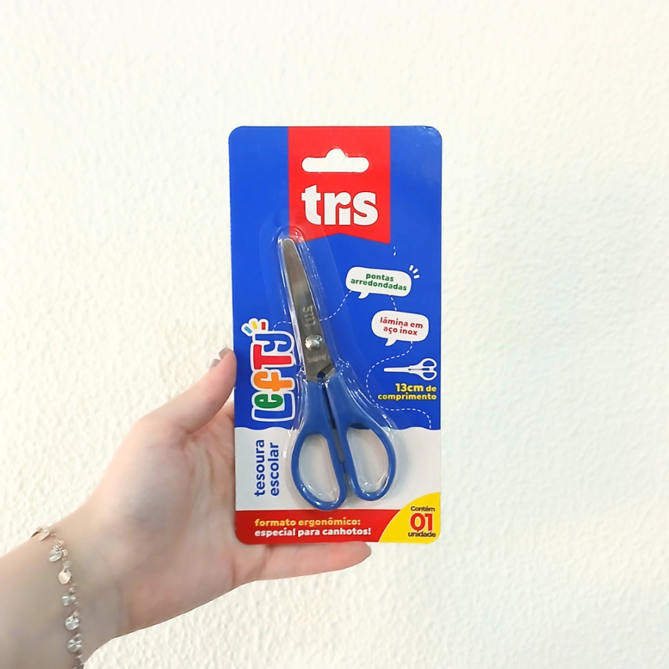 Tesoura Escolar para Canhotos Lefty Blister Tris - #3