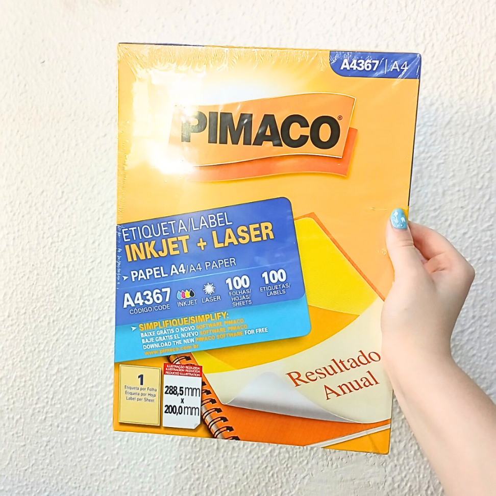 Etiqueta Inkjet + Laser A4367 100 Folhas Pimaco - #3