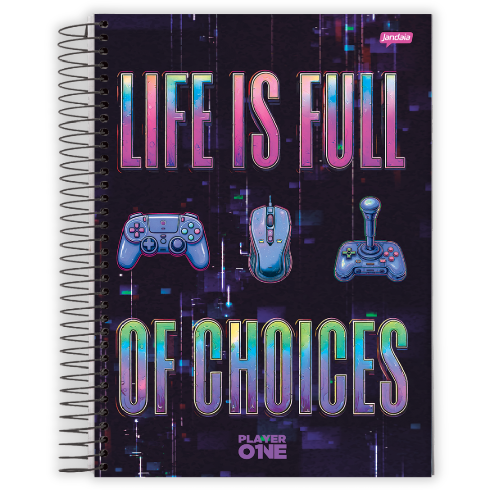 Caderno com Espiral Universitário Player One 1 Matéria Jandaia - #4