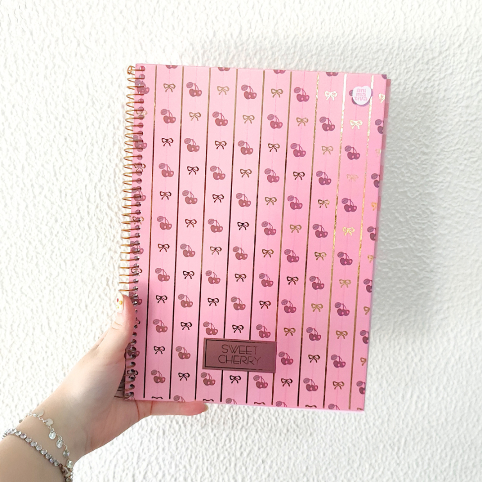 Caderno com Espiral Universitário Sweet Cherry 1 Matéria Animativa - #7