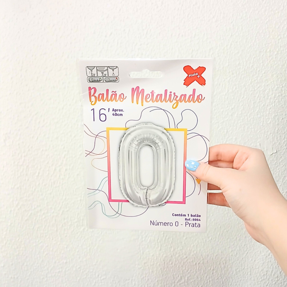 Balão Metalizado 40cm Número 0 Make+ - #5